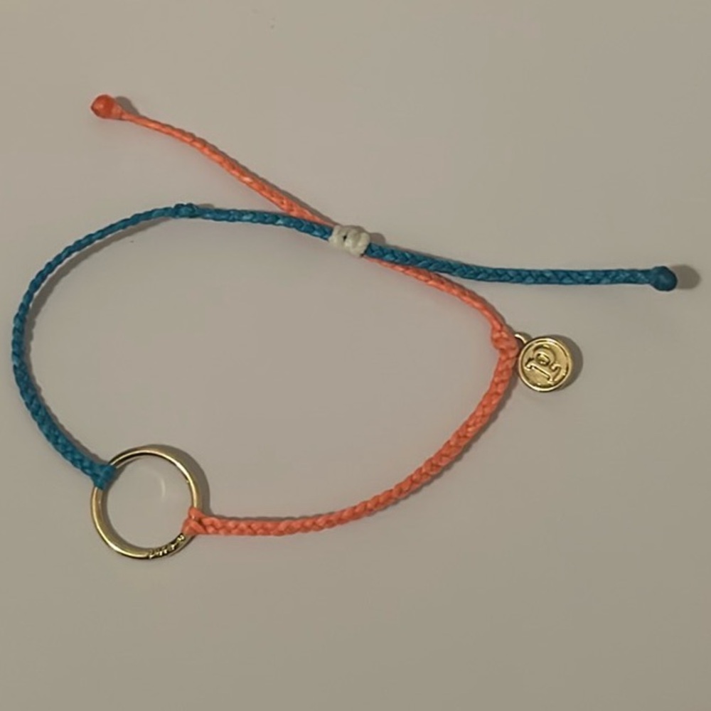 Blue and Orange with Gold Charm PuraVida Bracelet